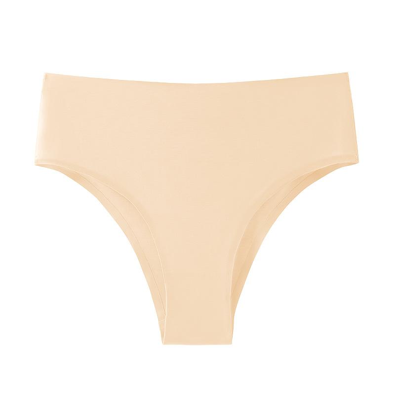 Нижнее белье из ледяного шелка, быстросохнущие трусики, бесшовные трусики для фитнеса, дышащие трусы со средней талией, женские трусы