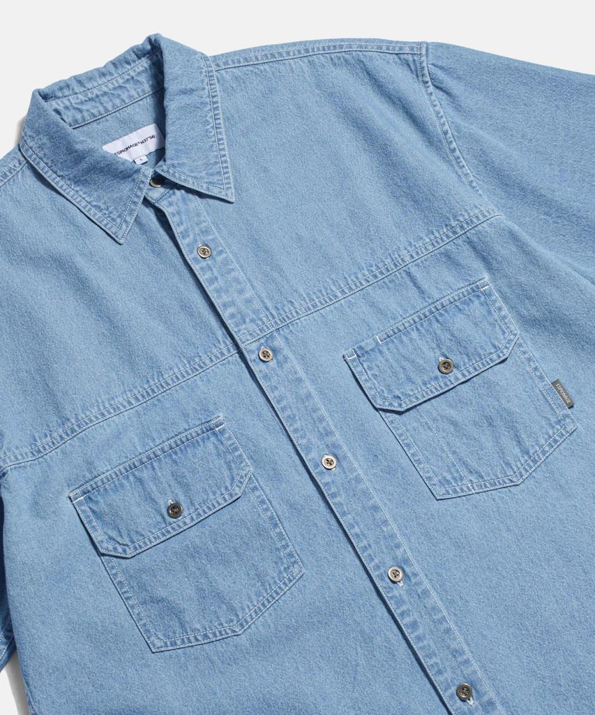 ESPIONAGE Denim Trucker S/S Shirt Light Indigo