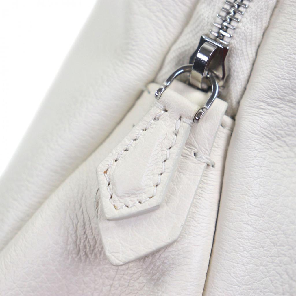 Excellent THE ROW Clutch bag logo pouch Ivory leather mens Used