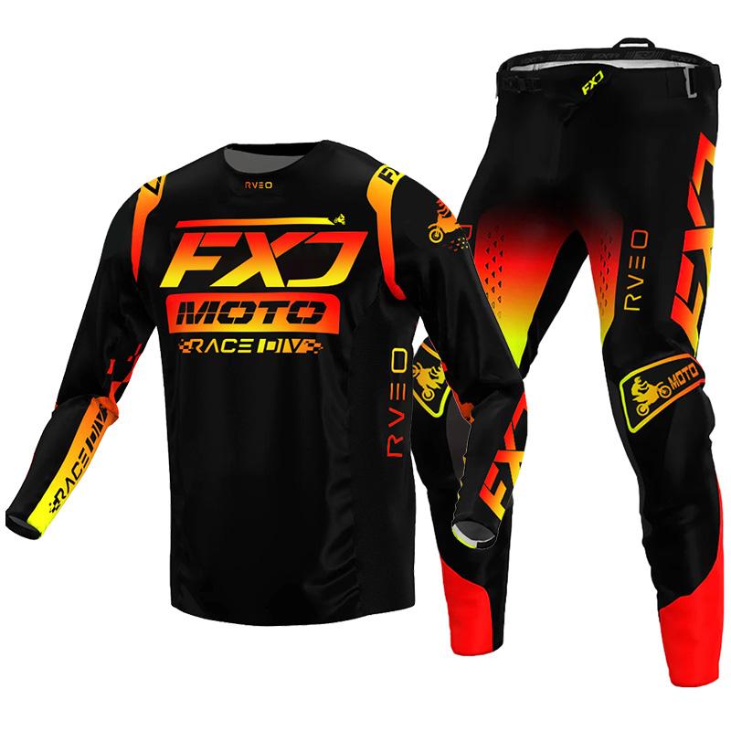 НОВЫЙ 2026 FXJ розовый комплект экипировки для эндуро и мотокросса mx джерси штаны зеленая мотоциклетная одежда mtb carracing костюм Оборудование для бездорожья