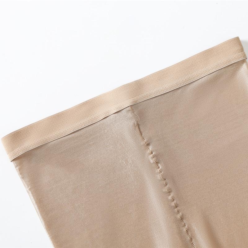 7 Высокоэластичные Колготки Большого Размера Блестящие со Штрипками Маслянисто-Блестящие Формирующие Телесного Цвета / Кофе Чулки Колготки Женские