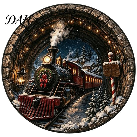 Soft Polyester Bedroom Carpet Christmas 3D Illusion Rug, Black Hole Vortex Visual Effect Mat, Non-Slip Anti Skid Bathroom Mat Holiday Door Machine