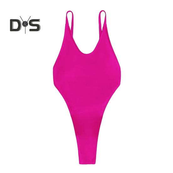 Женский сексуальный монокини с V-образным вырезом без рукавов купальник с открытой спиной, подчеркивающий фигуру, цельный бикини