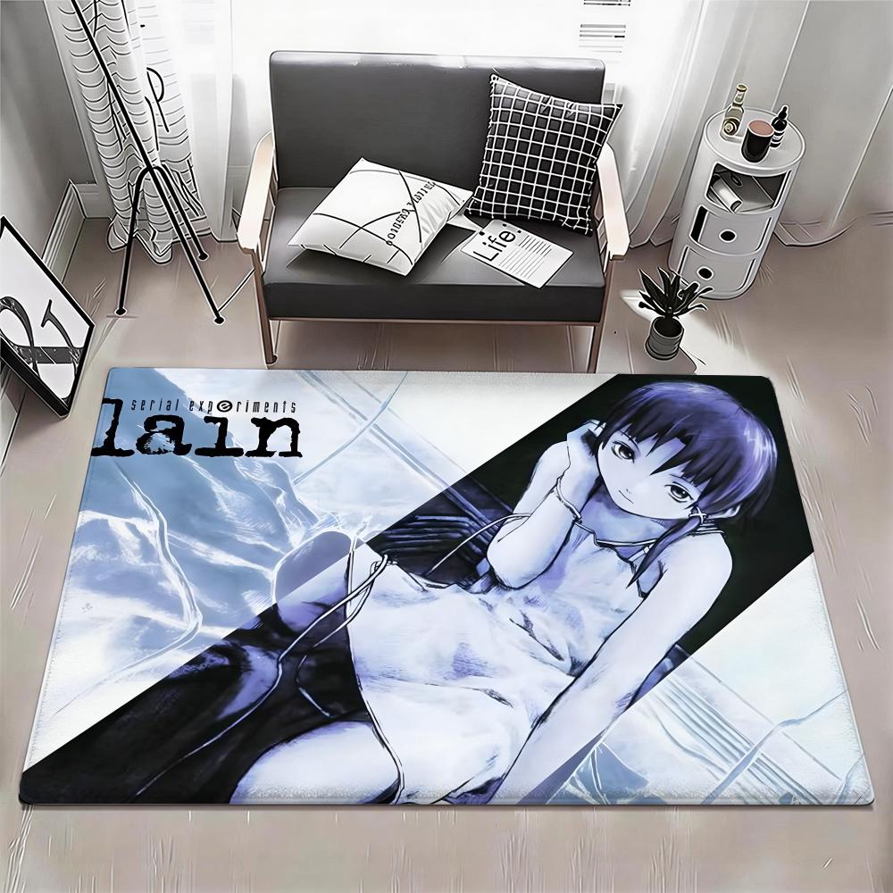 Anime S Serial experiments lain Floor Mat Eco Flannel Doormat Non Slip Odorless Indoor Floor Rug Soft Short Plush Home Mat