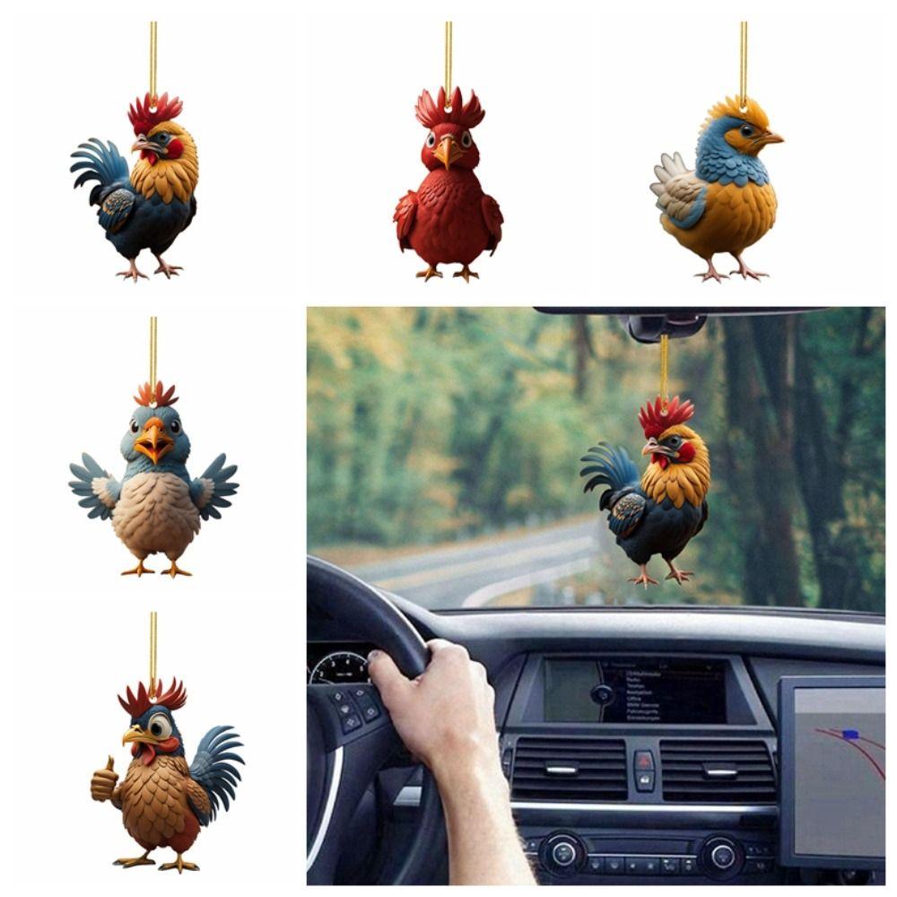 Animal Pendant Cartoon Rooster Pendants Cartoon Cock Creative Christmas Tree Hanging Decor