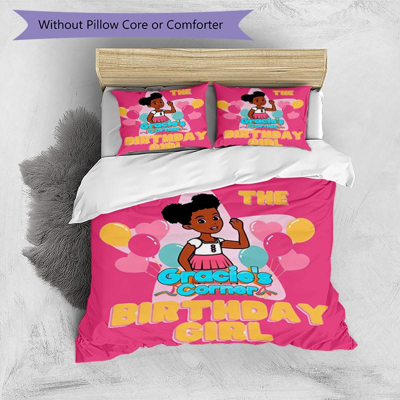 3pcs Gracie's Corner1 pattern bedding set duvet cover set includes duvet cover &pillowcases, perfect all season bedroom decoration & gift