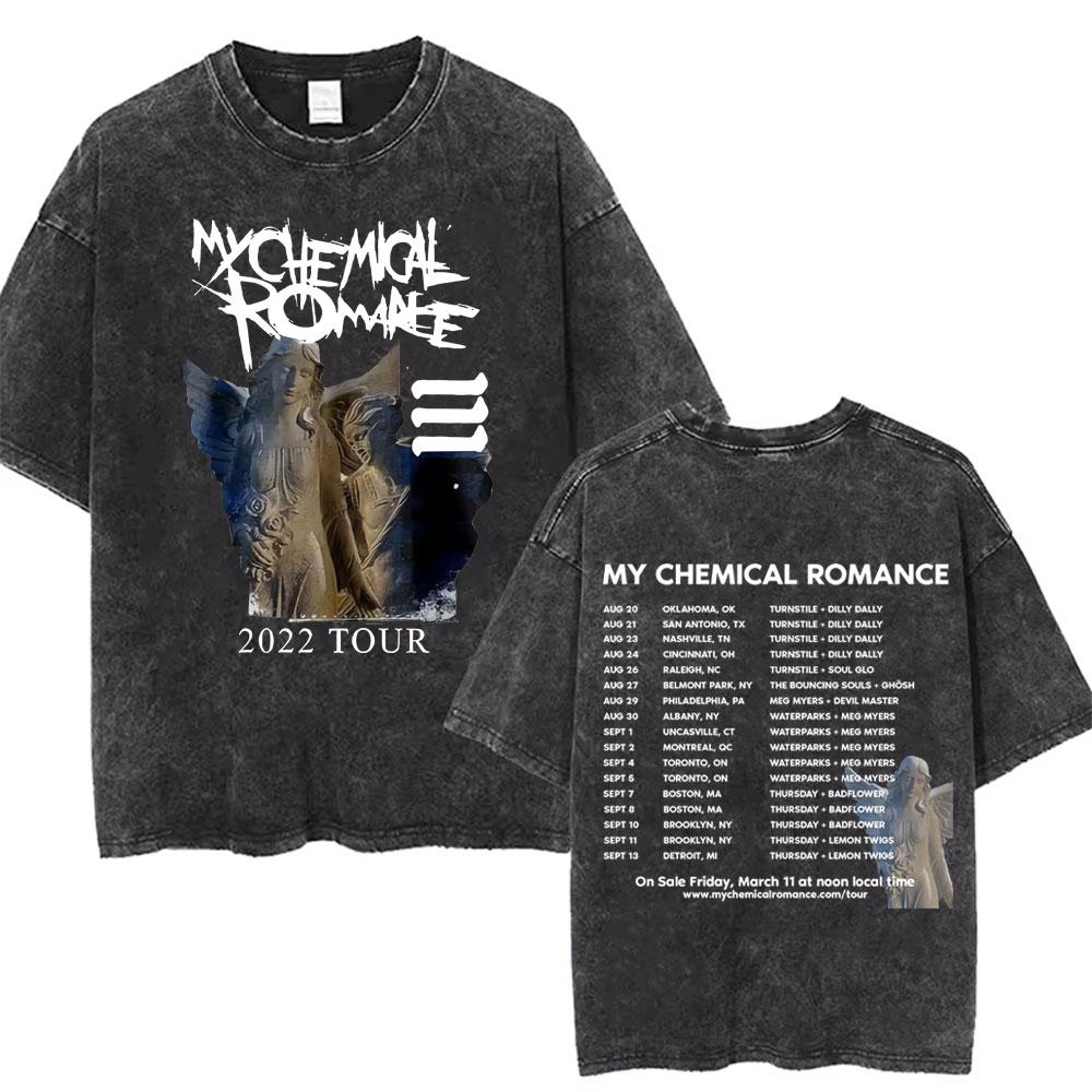 Музыкальная группа My Chemical Romance Музыкальный Чехол Стираемая Винтажная Футболка с Принтом Мужская Женская Панк Эмо Рок Оверсайз Футболки с Коротким Рукавом