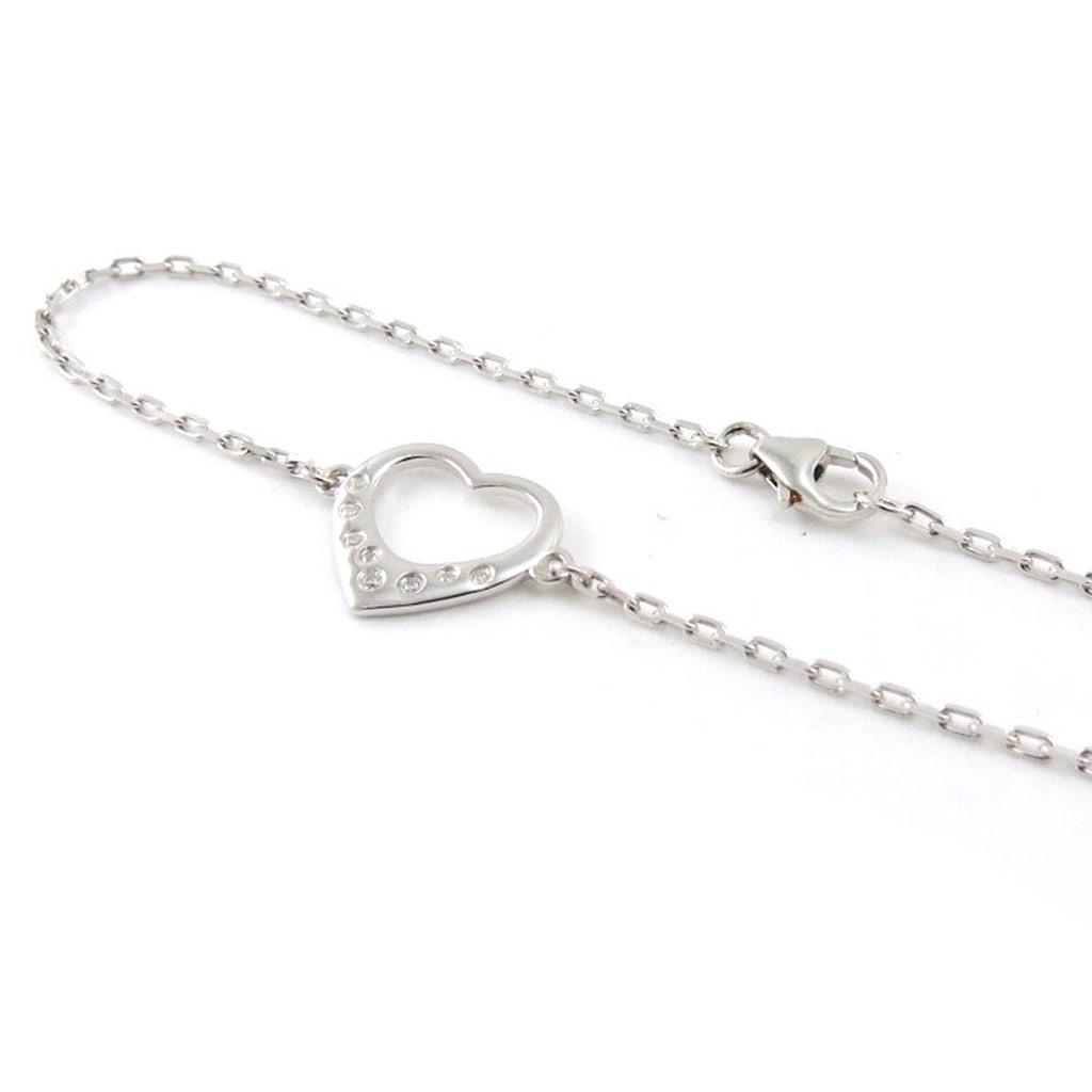 Les Trésors De Lily [J0840] - Серебряный браслет "Любовь" серебро белое (родиевое покрытие) - 13х12 мм