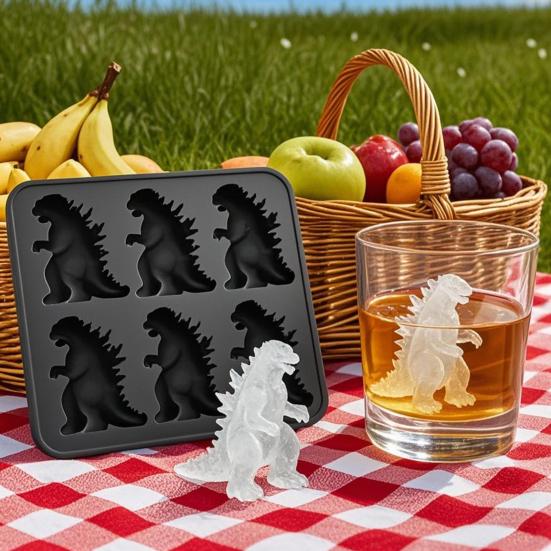Yousheng Форма для льда Силиконовая Форма для льда в форме динозавра Антипригарная Пищевой класс Безопасна для духовки Форма для льда Кухонный гаджет