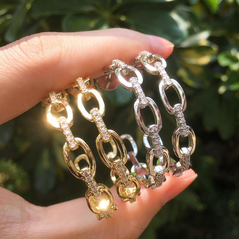 WWJ классические золотые ювелирные изделия с инкрустацией цирконием, круглые серьги-кольца