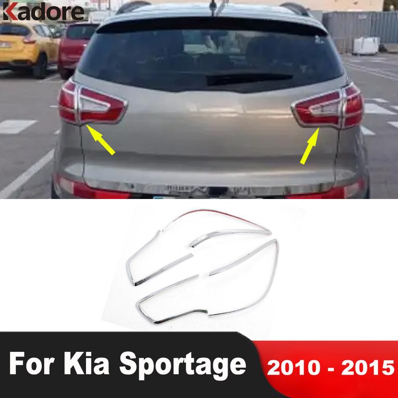For Kia Sportage 2010 2011 2012 2013 2014 2015 Chrome Rear Tail Light Lamp Cover Trim Taillight Frame Trims Car Accessories