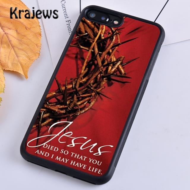 Krajews Христианский Иисус Крест Черный Пластиковый Чехол Для Телефона Для iPhone 17 Air 16 15 14 plus 11 12 13 pro max coque Fundas
