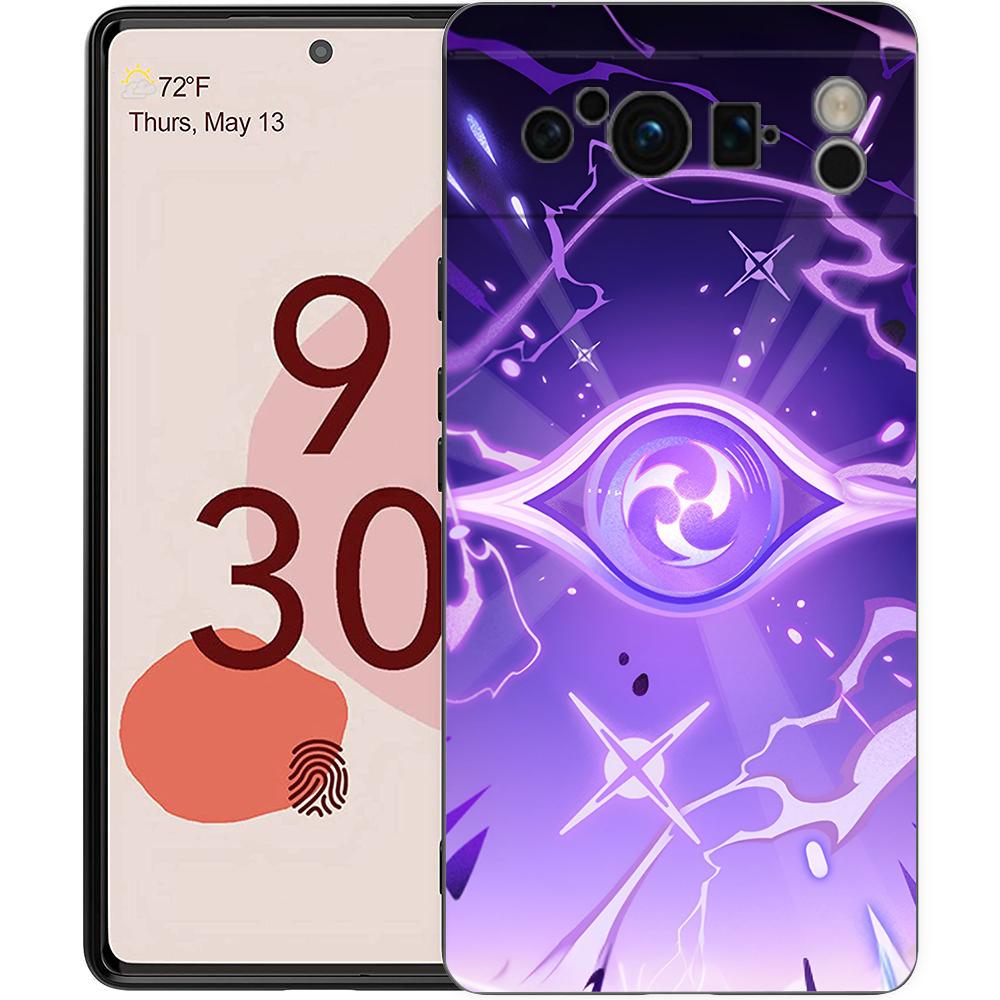 Luxury Phone Case For Google Pixel 10 9 8 9A 8A 7 7A 6 Pro XL 6A 5G Black Soft Back TPU Cover Raiden Shogun Genshin Impact