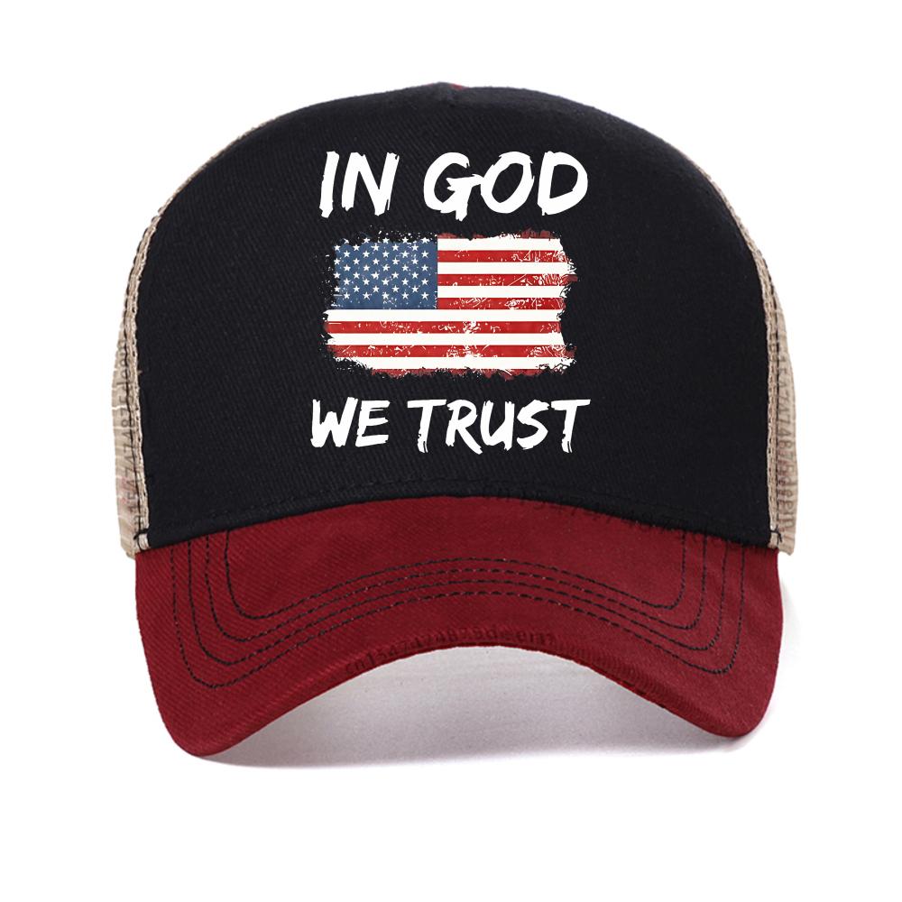 In God We Trust' US Flag print baseball cap for Men Casual breathable Snapback hats fashion summer adjustable Visor sports hat