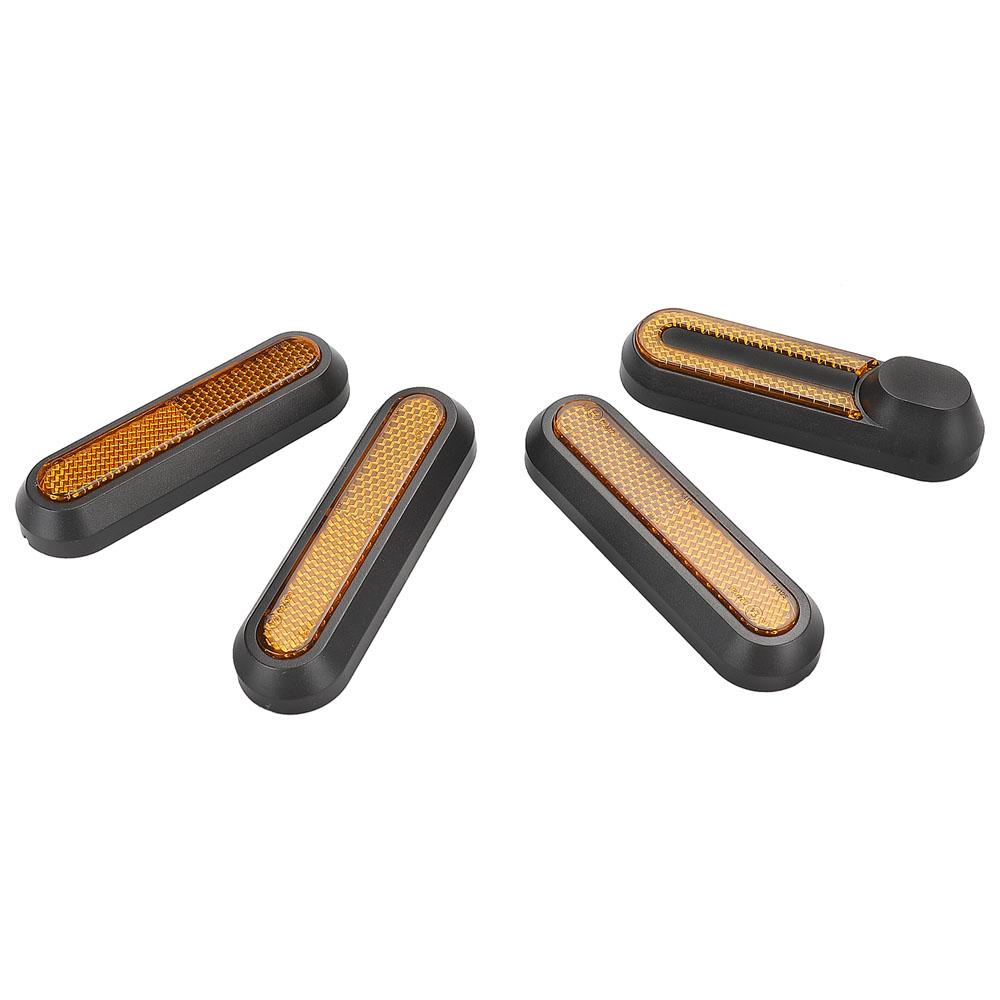 Set of 4 Electric Scooter Wheel Hubs Cap Fork Reflective Strips Wheel Side Decorative Cover with Screws Compatible with