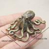 Antique Octopus Home Decoration Brass Copper Animal Figurines Miniatures Desk Ornament Accessories Creative Table Craft
