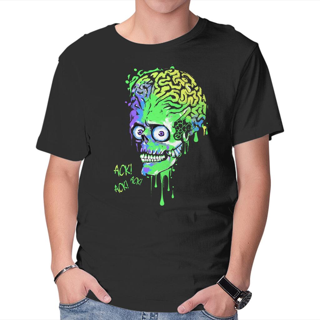 Unisex Crew Neck T-Shirt Colorful Martian Graphic Short Sleeve Casual Tee