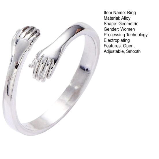 Женское открытое кольцо, обнимающее регулируемое ретро сплошное цветное полированное кольцо с гальваническим покрытием на палец, Валентина