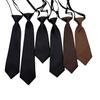 Direct Sales Black Free Children'S Tie, Solid Color Rubber Band Twill Fine Grain Tie