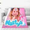 Like Nastya Girl Blanket Fleece All Season Cute Portable Lightweight Thin Throw Blanket for Bed Couch Quilt