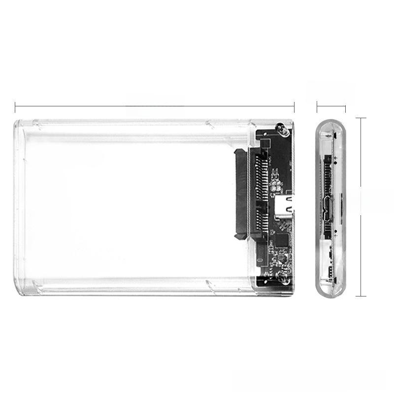 2.5" Transparent ABS USB 3.0 External Hard Drive Enclosure for SSD and HDD