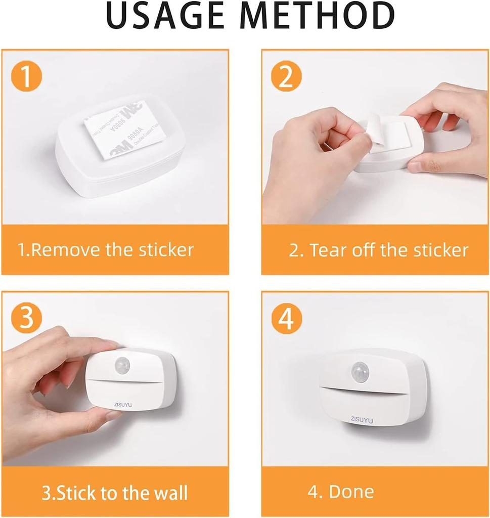 3 шт. светодиодный мини-датчик движения ночник беспроводной ночник настенные прикроватные светильники для туалета спальни шкафа освещения