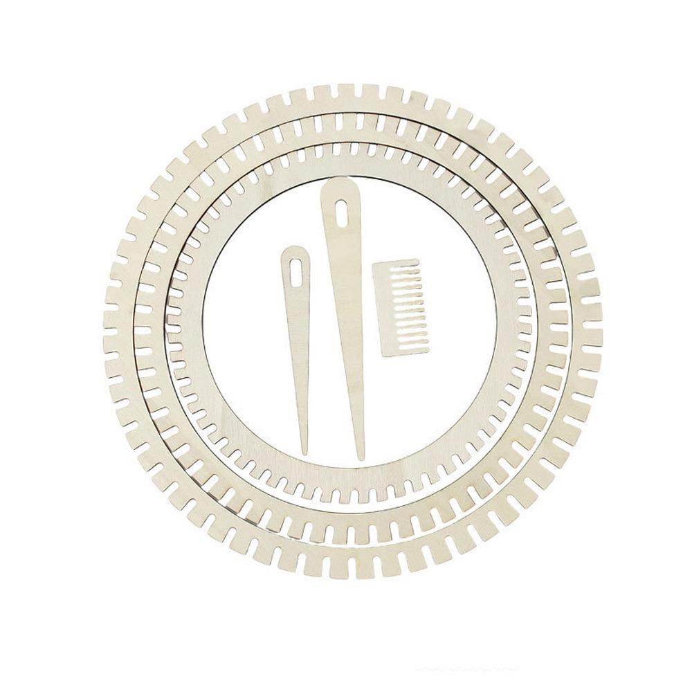 Versatile Wooden Weaving Loom Kit Weaving Comb Traditional Circular Gear Weaving Modular Design Art Crafts