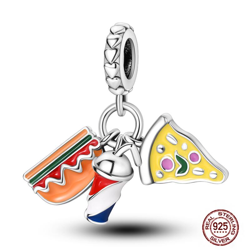 Ежедневные статьи Медные розовые парфюмерные шармы Камера Гантель Смарт-часы Бусины Подходят для оригинальных браслетов DIY Ювелирный подарок