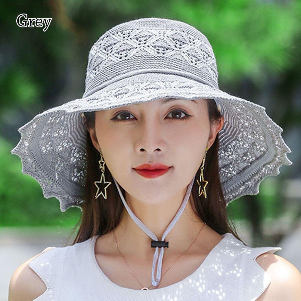 Wide Brim Beach Cap Bowknot Straw Hat Breathable Sun Hat  Women