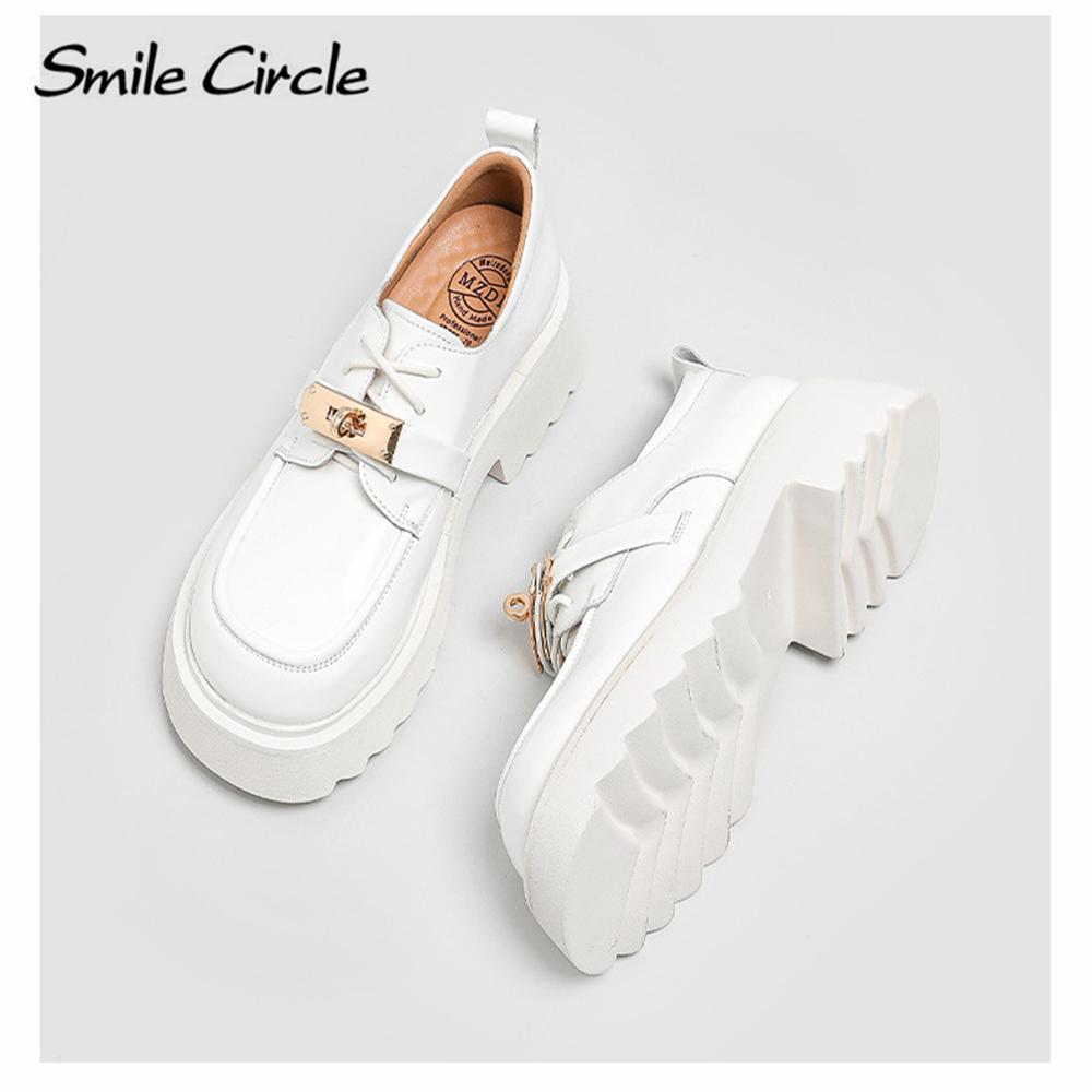 Женские лоферы из натуральной кожи, кожаные туфли на шнуровке с металлическим замком и пряжкой, черные женские туфли на плоской подошве с толстой подошвой