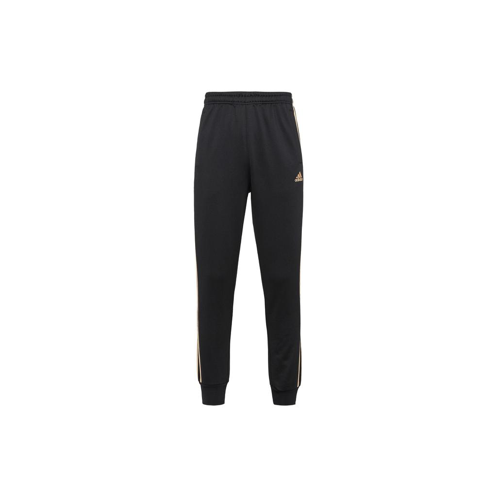Adidas Sports Lifestyle Series Side Stripe Three-Stripe Cuffed Retro Sports Long Pants Men Bottoms Black Gold TR30P1R-BG