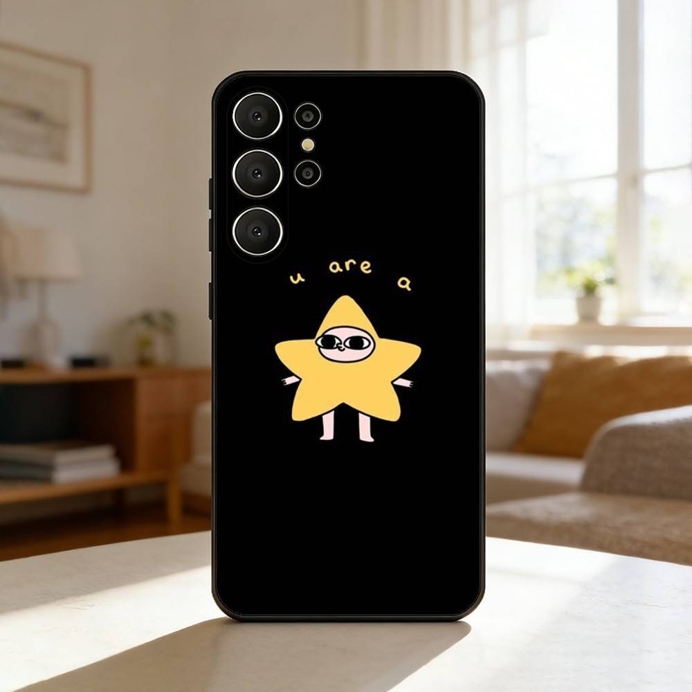 Cartoon K-Ketnipz Cute Painting Phone Case For Samsung S26,S25,24,23,22,30,21,10,9,Ultra,Plus,Lite,Black Soft Case