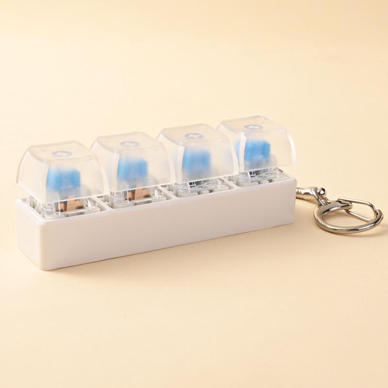 Cute 1 Buttons Keyboard Fidget Keychain Keyboard Clicker Mechanical Keyboard Keyring Stress Relief Toys Gift For Girlfriend