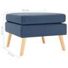 Footstool Blue Fabric