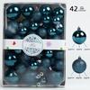 42Pcs 3/4/5cm Christmas Balls Set Glitter Surface Various Pattern Christmas Balls Shatterproof Home Reusable