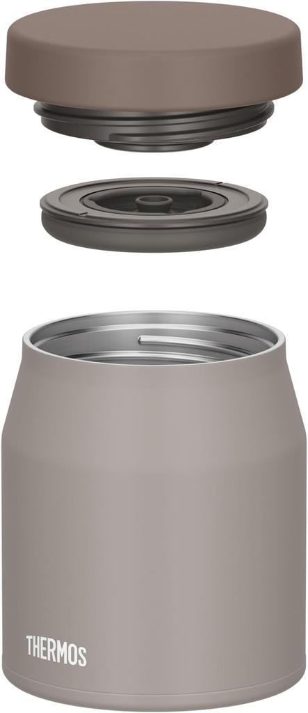 Thermos Vacuum Insulated Soup Integrated All Parts Dishwasher GG Jar, 300ml, Greige, Gasket, Safe, JEF-300