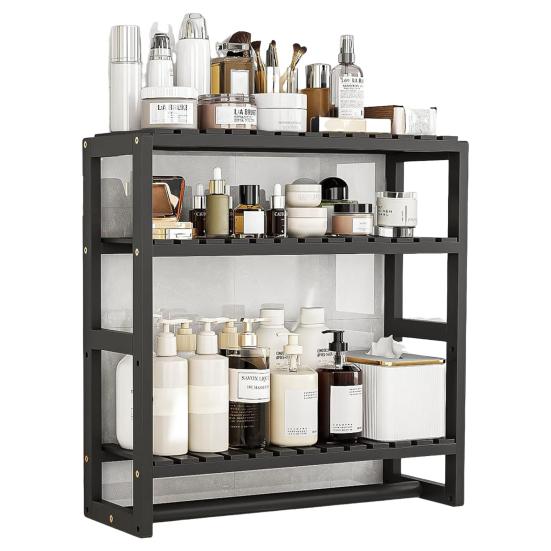 Настенная полка для хранения вещей, настенная, 3 яруса, большая вместимость, устойчивая конструкция, регулируемая высота ярусов, кухонная подставка для специй, книжная полка для хранения в ванной