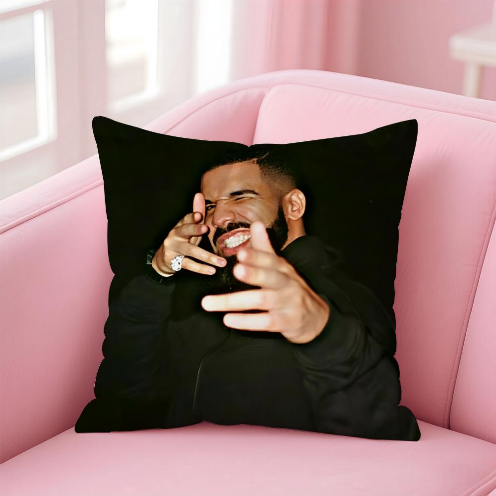 Hot Cool Singer DDrake Cushion Cover Pillowcase Short Plush Invisible zipper Room Sofa Cushion Cover