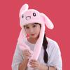 Festival Party Dress Plush Rabbit Hats Glowing Pikachu Ears Adult Children Funny Cute Stitch Moving Ears Cap Polyester