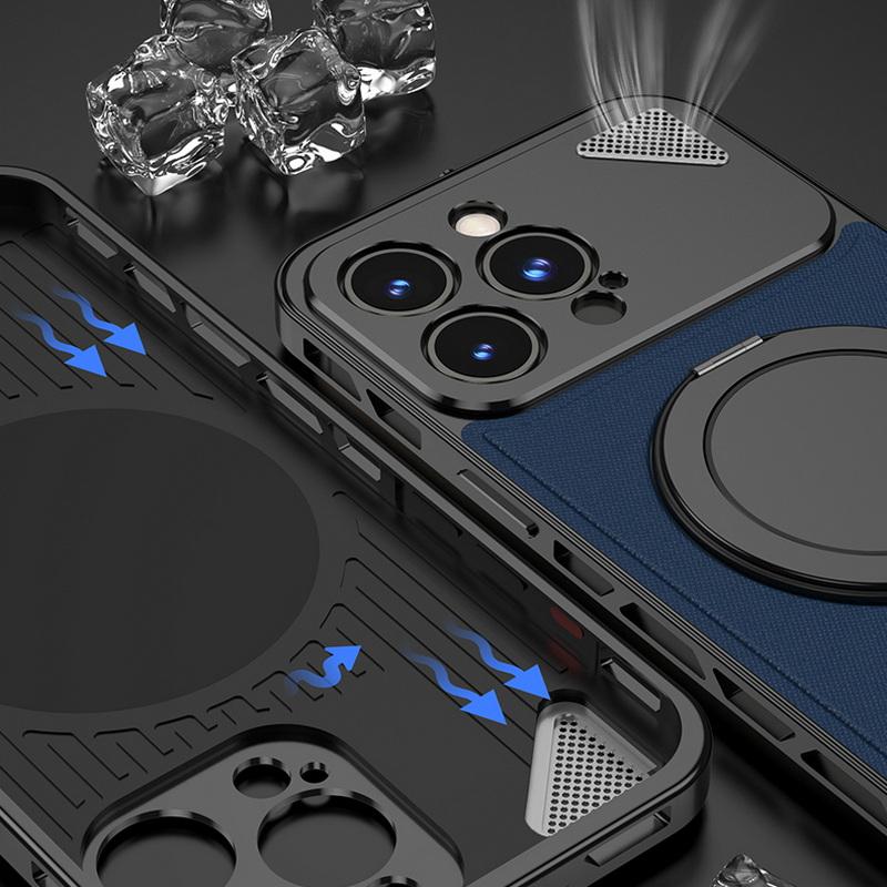 Роскошный чехол-подставка с магнитным покрытием для iPhone 16 Plus 15 14 Pro Max 13, кожаный противоударный чехол для телефона с беспроводной зарядкой MagSafe