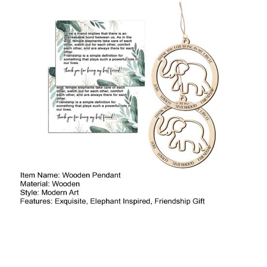 Подвеска в виде слона Yousheng Friendship, подвесное украшение в виде слона из дерева, символ дружбы, украшение в виде слона, подарок для лучших друзей