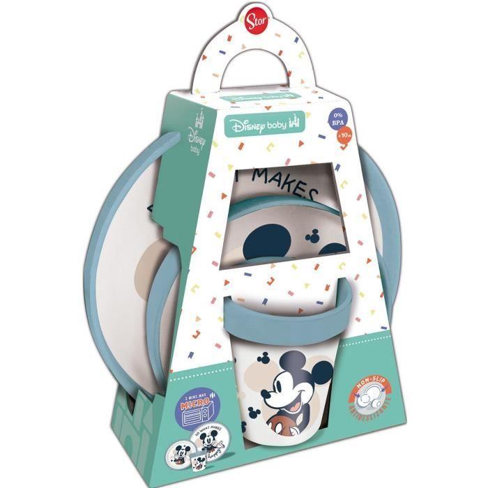 Coffret repas - THERMOBABY - 3 pièces - Bol, assiette et gobelet - Mickey