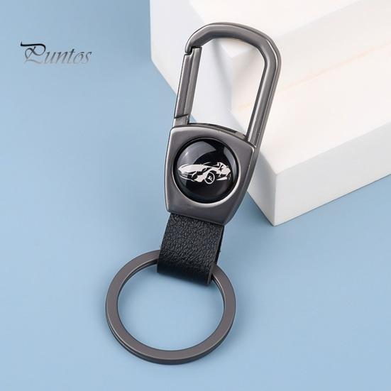 Брелок для ключей из высокопрочной нержавеющей стали D-образной формы, без деформации, с гальваническим покрытием, с защитой от потери, пряжка из искусственной кожи, анти-взлом, автомобильный брелок для ключей, сумка, подвеска