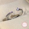 Cute  Copper Adjustable Ring with Bling Zircon Stone for Women Wedding Engagement Fashion Jewelry
