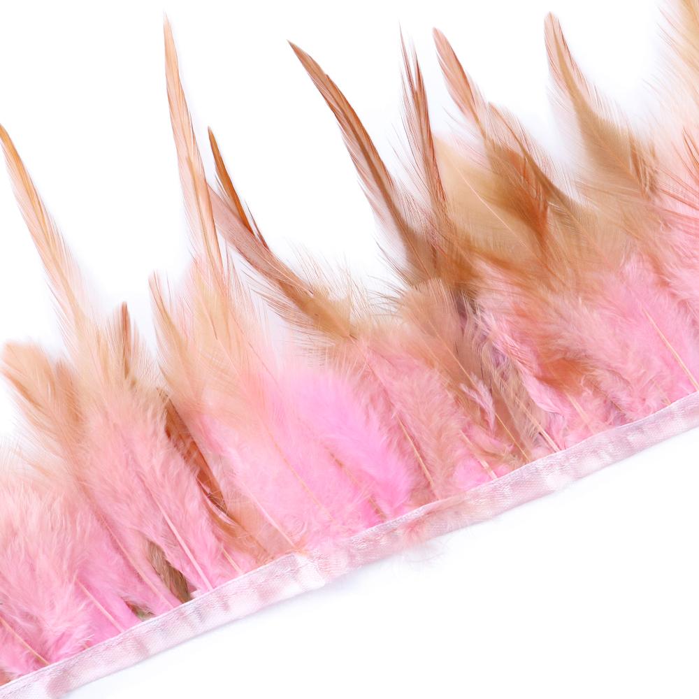 Dyeing Rooster Feathers Trim 4-6Inch Chicken Feather Fringe Ribbon for Clothing Accessories Wedding Decoration Plumas for Crafts