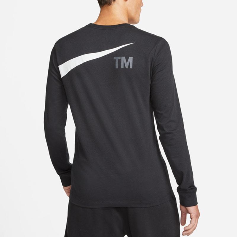 Nike Спортивная футболка с длинными рукавами и круглым вырезом с цветными блоками, мужские топы, черные DD3396-010