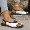 Spring and Summer Footwear Plus Size Square Toe Sandals with Soft Soles and Low Heels.