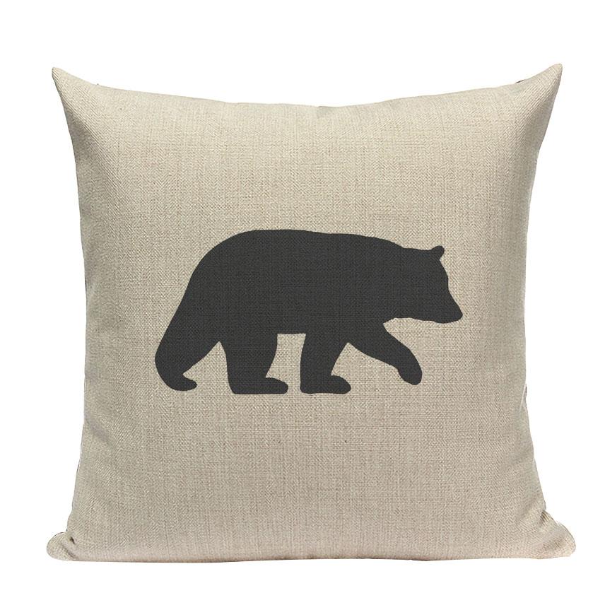 Декоративные чехлы для подушек в скандинавском стиле, оригинальные подушки с медведем и оленем, высококачественный декор на заказ, наволочка с квадратным принтом 45 см x 45 см