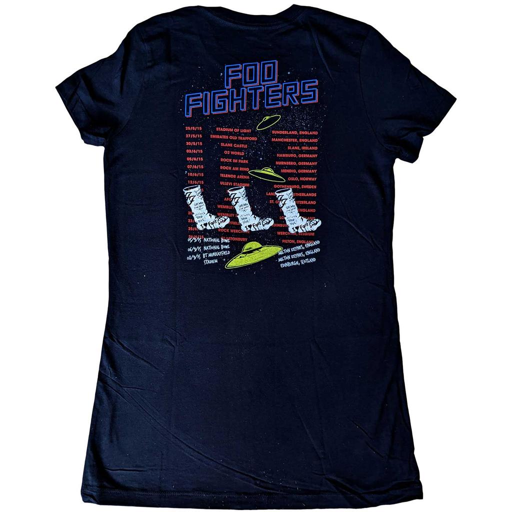 Foo Fighters Womens/Ladies 2015 European Tour UFO Cotton T-Shirt