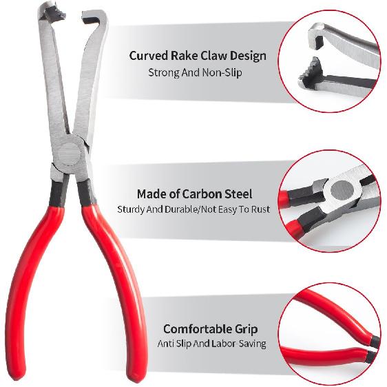 4 Pieces Electrical Disconnect Pliers For Cars, Automotive Electrical Plug Connector Disconnect Tool And Connector Separator And Hose Clamp Pliers